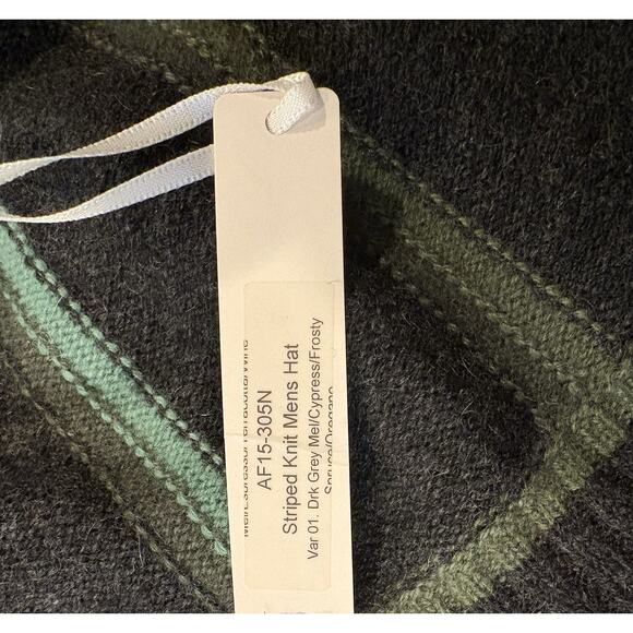 Armand Diradourian Cashmere Men’s Hat Beanie Dk Grey & Greens New main image 5